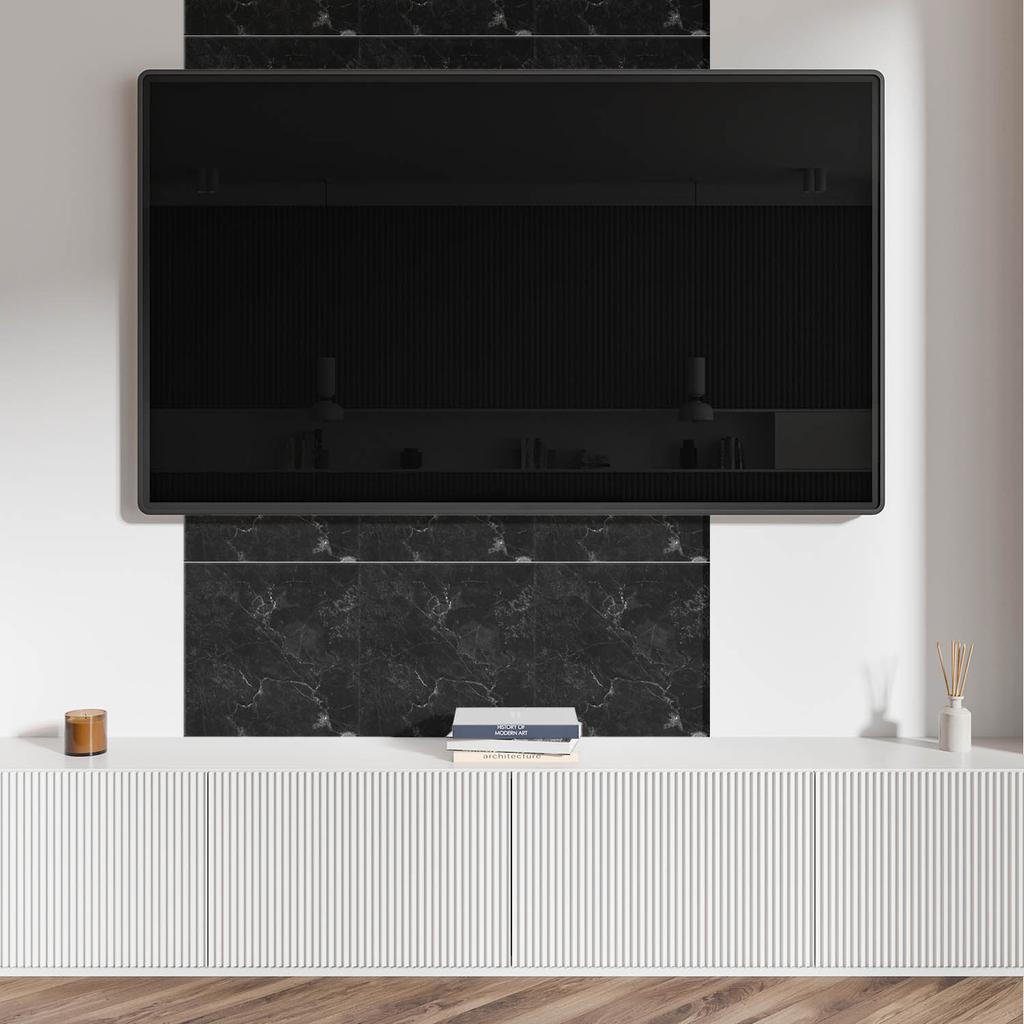 Komplet Kafelków Pcv Z Dekorem Do Kuchni Lub Łazienki Wzór Marmurowy Z Żyłkami 9X30X30 Cm