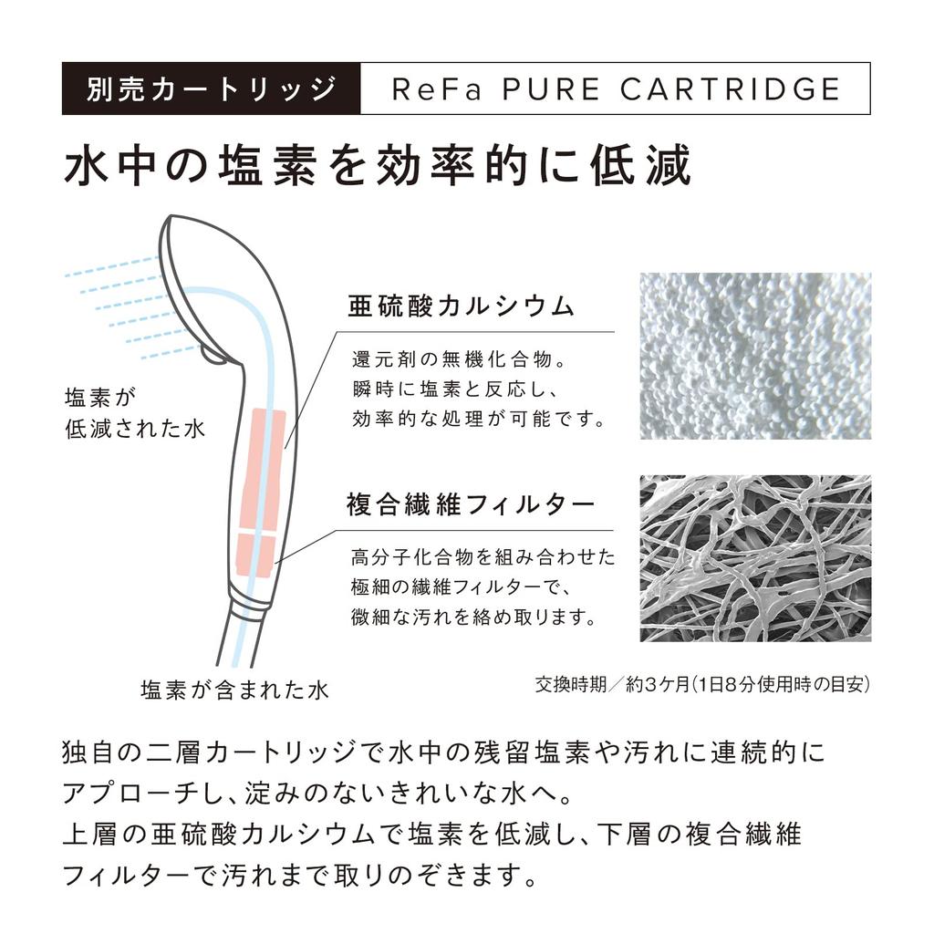 Store ReFa FINE BUBBLE PURE MTG Dusche Hohes Wasser Chlorblasen [Offiziell Exklusiv] Kopf, Wassersparend, Druck, Entfernung, Mikro-Nano (2