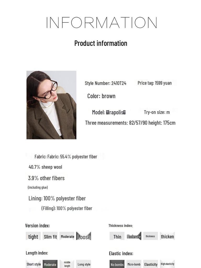 Betu Women's Winter Wool Blend Blazer Coat