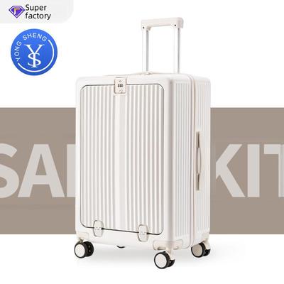 Yongsheng 20" Kabinenkoffer mit Universalrädern, sturzsicher, 24" optional, Trolleykoffer mit Frontöffnung, sicheres Schloss.