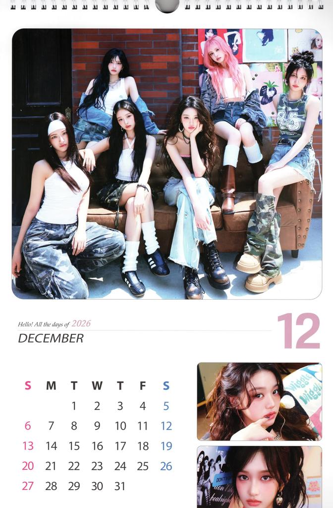 IVE Merchandise Large Wall Calendar 2026 Sticker Set (Reiwa 8) + K-POP