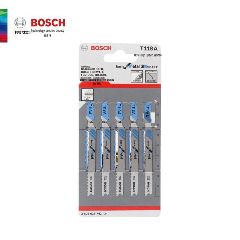 Bosch T244D Jigsaw Blades for Wood, 5-Pack CN Plug (adapter Included)