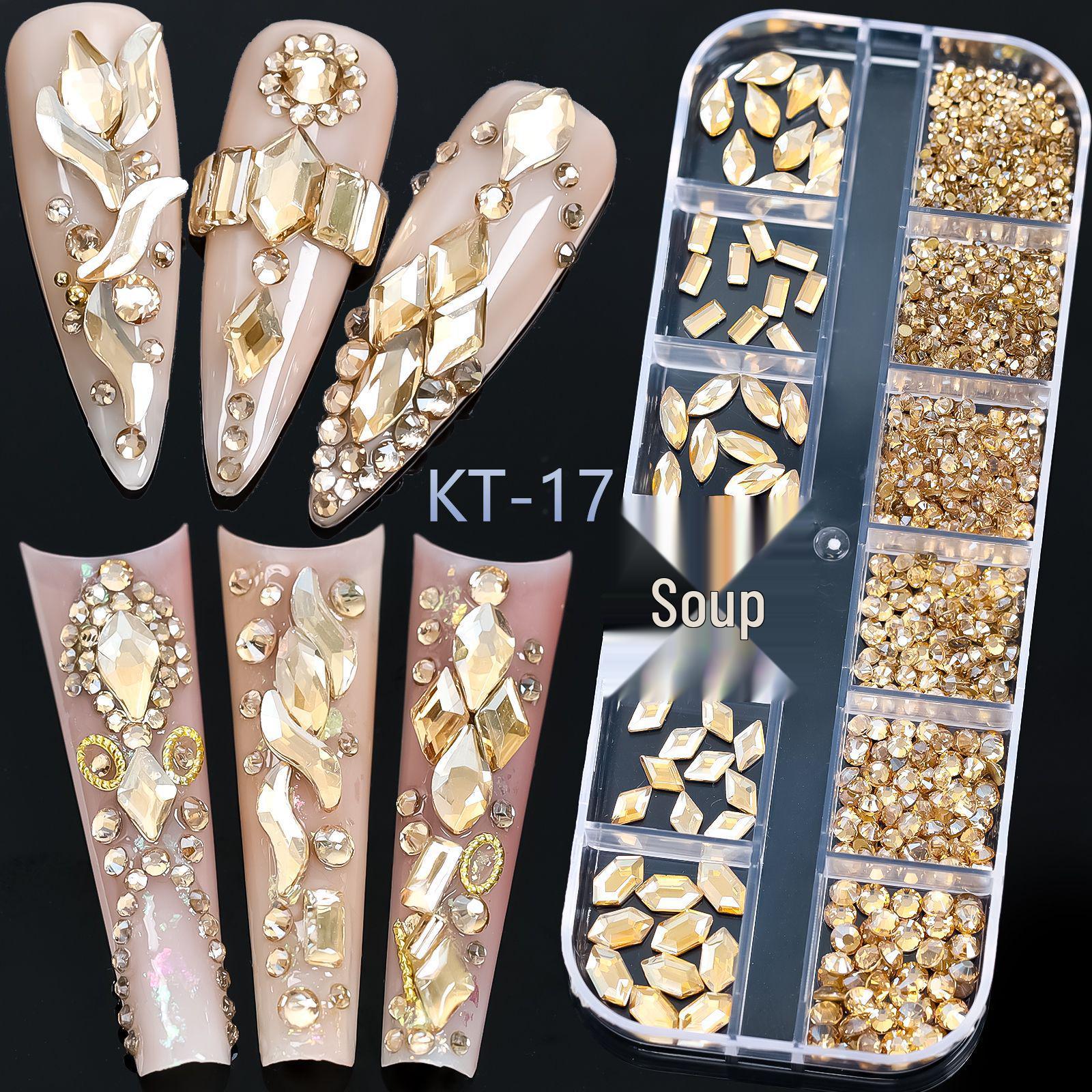 Champagne Rhinestones SS4-SS16: Super Shiny Crystal Flat-Back Nail Art DIY Accessories