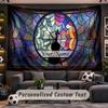 Wednesday Addams Personalized Tapestry Support Custom Name, Wall Art Home Decoration