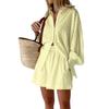 Oversized Collar Shirt and Shorts Set In Multiple Colors