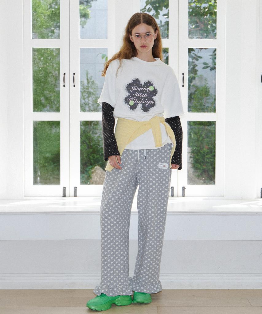 Baitalssain Lovely Heart Frill Pants (2C) (Gray)