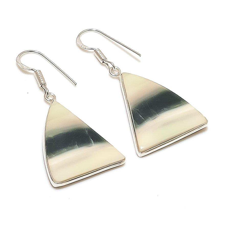 Natural Imperial Jasper Gemstone 925 Sterling Silver Jewelry Earring 1.77  AE-12154