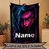 Custom Name Personalized Jinx Print Blanket, Home Decor, Bedroom, Sofa, Camping, Couch, Gifts for Birthday ChristmasEnthusiasts