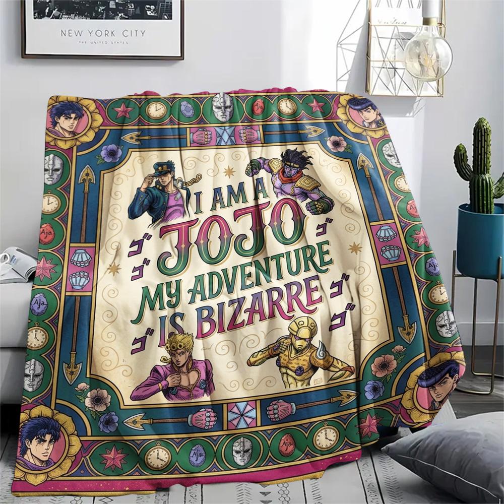 1 Stück Jojo's Bizarre Adventure Gemusterte Flanelldecke Geeignet für Alle Jahreszeiten Für Heimdekoration Wärme Und Komfort Geschenke Weihnachtsgeschenk