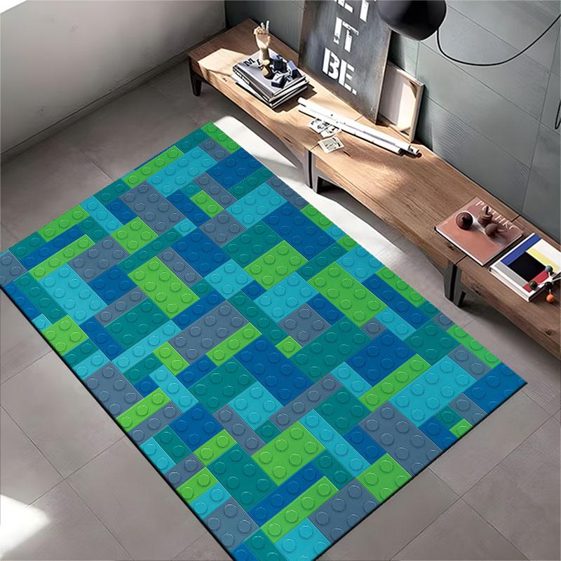 Colorful Geometric Block Pattern suitable as a non-slip mat for the living room or bedroom sofa