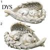 Decorative Display Mold Sleeping Dog Angel Wing Design Exquisite Statue Resin Garden Home Ornament Accessories for Decor Model