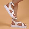 Sandals Women's 2025 Summer New European and American Large-size Thick-soled Cover Toe Round Head Beach Shoes Foot Ring Buckle Belt Large-size Wo
