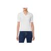 Calvin Klein Logo Embroidered Slim Fit Short Sleeve Polo Shirt Women tops White 47AB205-YAA