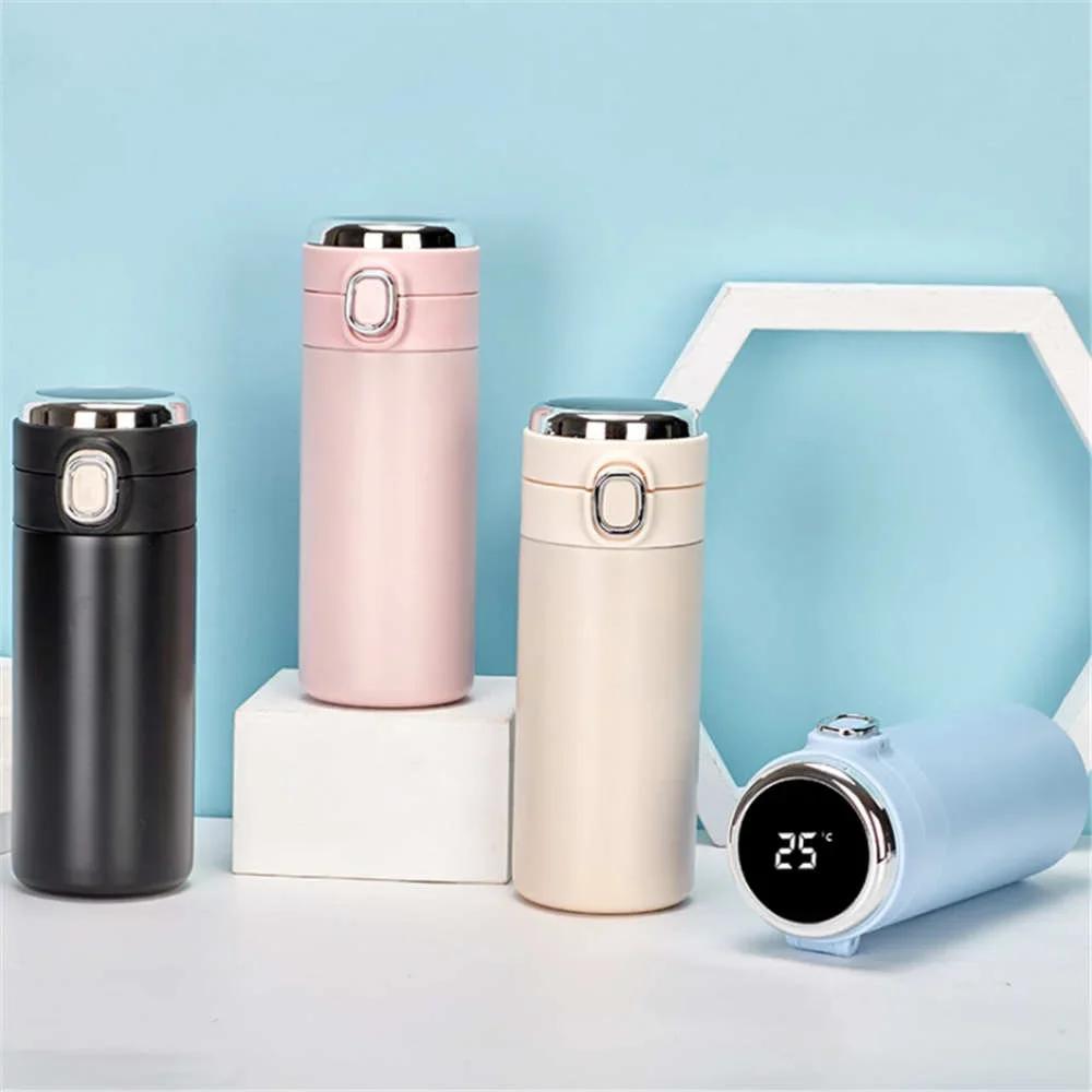 1Pc Stainless Steel Smart Thermos Water Cup Temperature Display Travel Outdoor Vacuum Cup