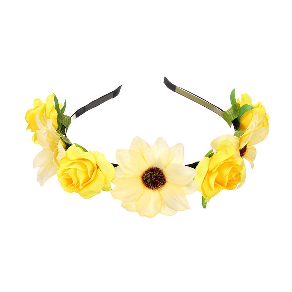 Sunflower Headband Flowers Hairhoop for Women and Girls Garland Hair Accessories for Photography Props Music Festival