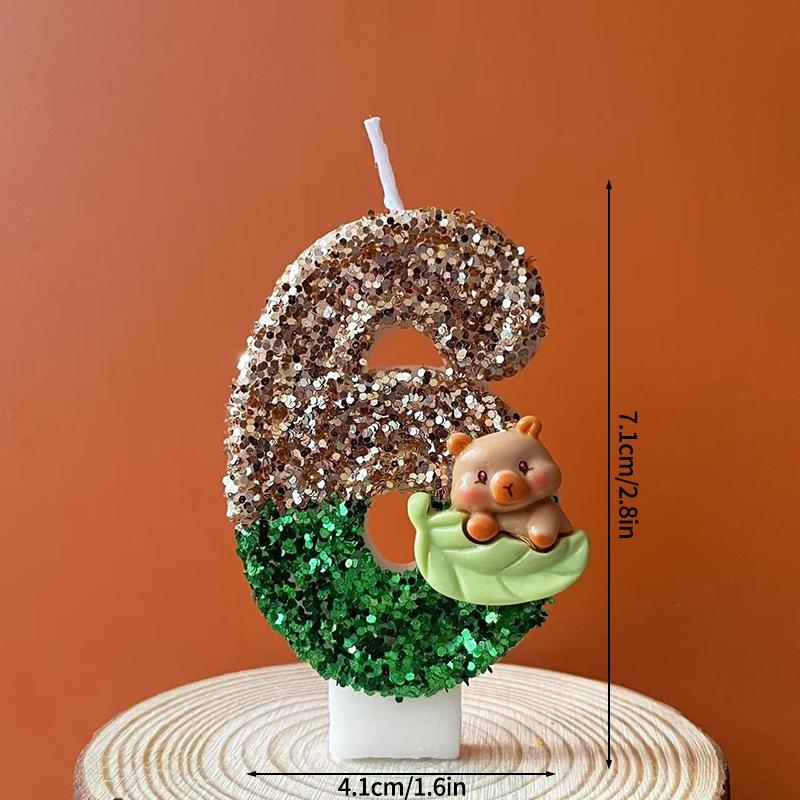 Kawaii Digital Candle Capybara Candle 0-9 Number Birthday Cake Topper Decoration Kapibala Cake Insert for Birthday Baby Shower