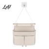 Door Hanging Pocket Organizer Wall Storage Bag with 3 Pockets Cotton And Linen Waterproof Foldable for Kitchen Pouch Over The Closet Bedroom