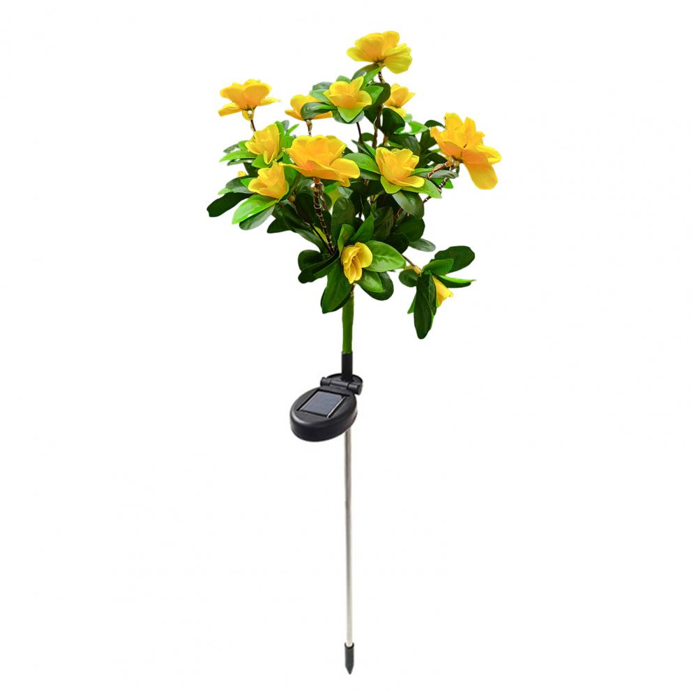 Solar Garden Light Silk Flower Decoration Solar Powered Flower Lights for Outdoor Garden Decor Realistic Design Easy for Patio