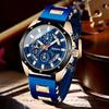 Men's Silicone Strap Watch with Multifunctional Calendar Design Waterproof Sports Wristwatch for Daily Use and Outdoor Activities