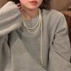 Irregular Long Pearl Necklace French Light Luxury Temperament Sweater Chain Niche Simple High Sense Necklace Women