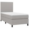 3141585 vidaXL Lit à sommier tapissier avec matelas Gris clair 90x200 cm Tissu