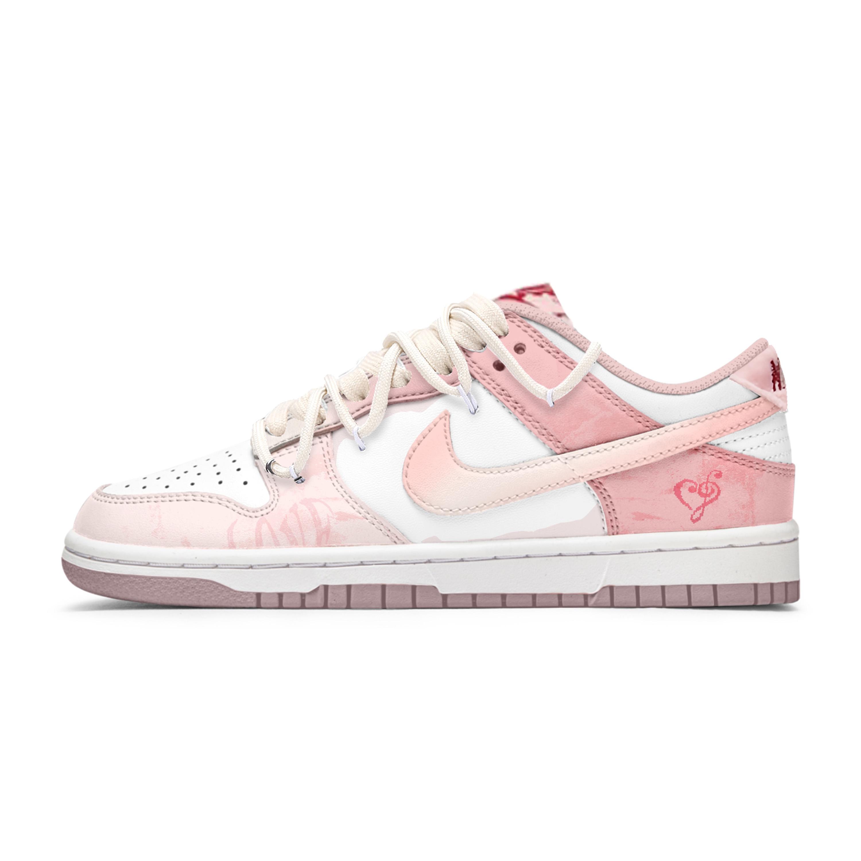 

Nike Dunk Abrasion Resistant Low top Skateboard Shoes Unisex White Pink DO6485-600(Team963-) 35.5