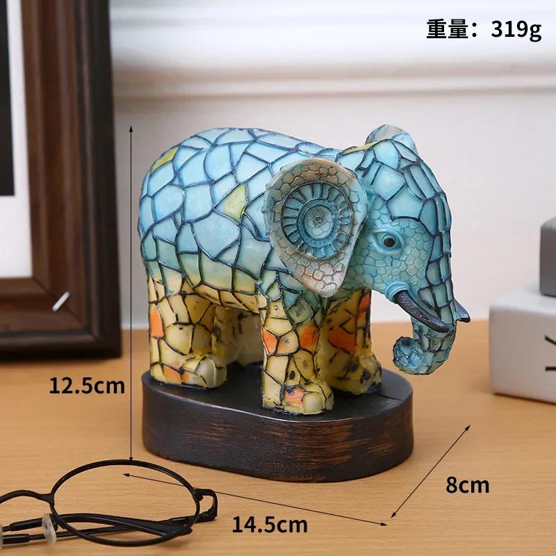 3D Animal Series Desk Lamp, Decorative Night Stand Light, Colorful Vintage Stained Glass, Elephant, Owl, Cat Style, Table Lamp