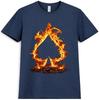 Flaming Spade Poker T Shirt Fire Card Suit Casino Gambling Graphic Tee