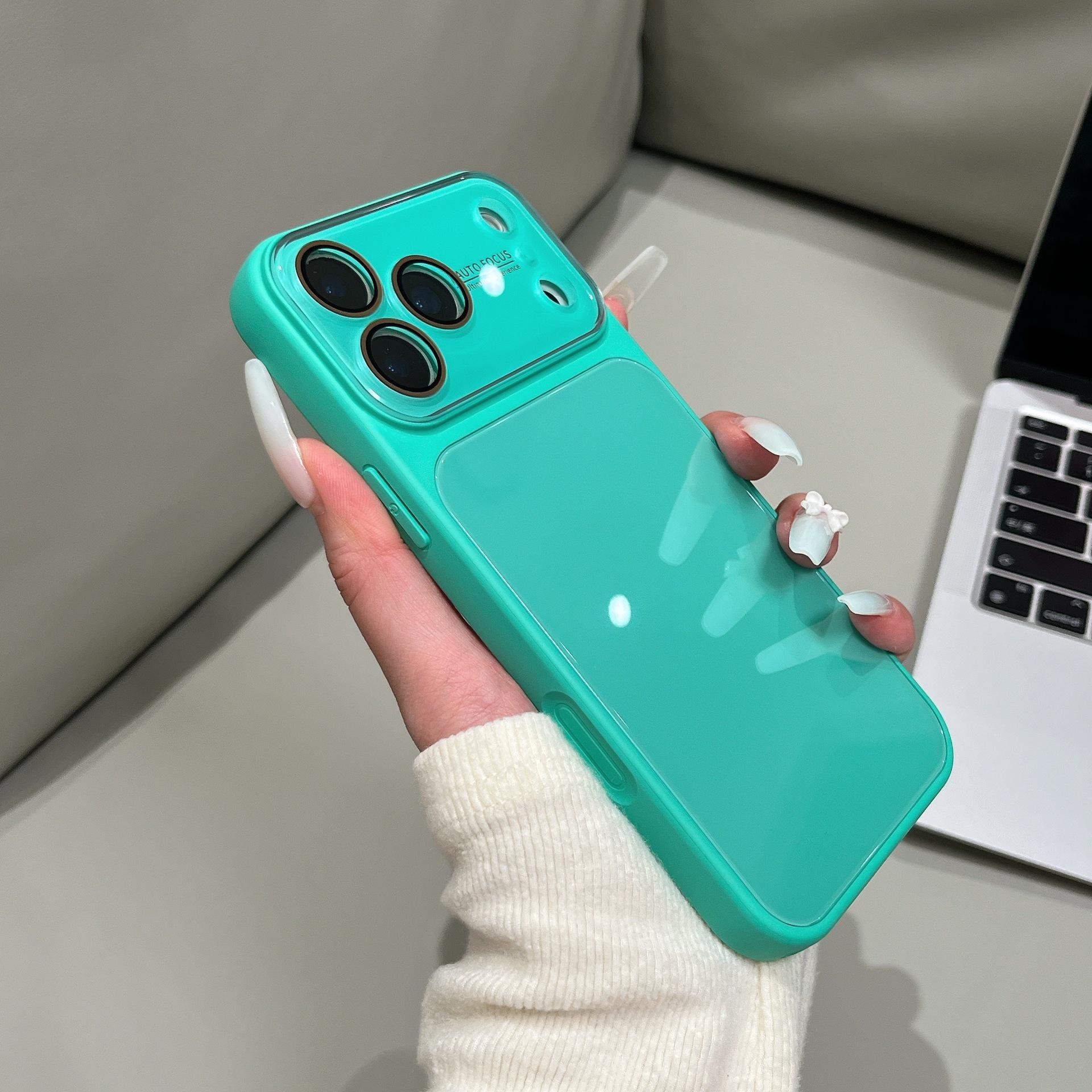 

Transforms Instantly: Candy Color Glossy Glass iPhone 16 Cover for 17 Pro Max with Large Window iPhone 14