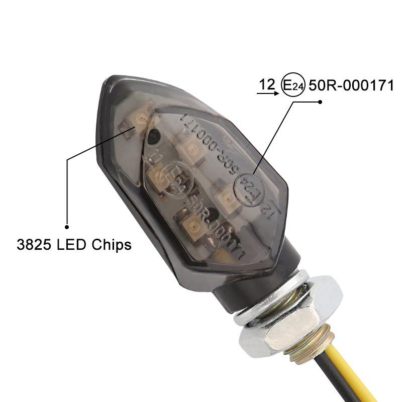 4PCS Mini Motorcycle Smoke Lens Turn Signal Light 5LED 12V Amber Blinker Indicator Lamp For Kawasaki Honda BMW Yamaha Harley