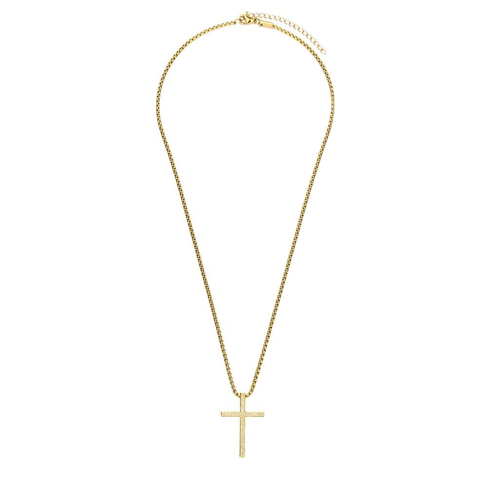 Fashion Punk Men Stainless Steel Copper Color Twist Chain Necklace Hip Hop Basic Chain Necklace Zircon Trend Accessories Gift