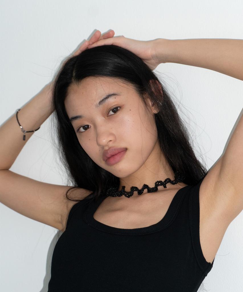 Ourpierre Twist Bead Necklace Black