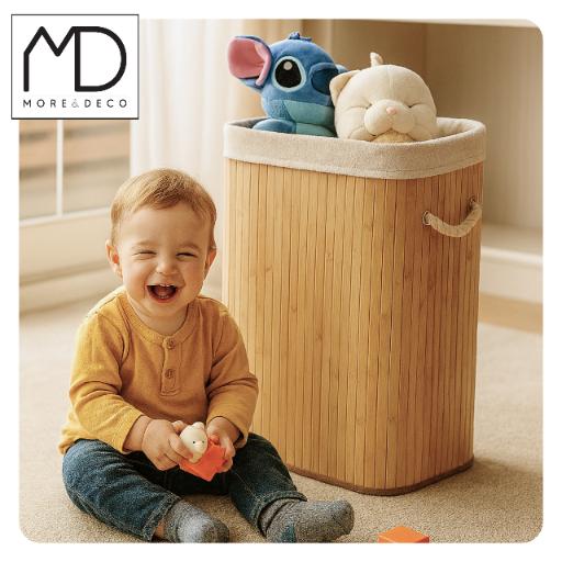 Πτυσσόμενο καλάθι απλύτων από μπαμπού, παιχνίδια, εσώρουχα, μεγάλος οργάνωσης