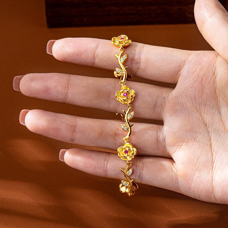 Vietnamesisches Roségold Zirkon Armband - Elegantes Damendesign, Langanhaltender Farberhalt