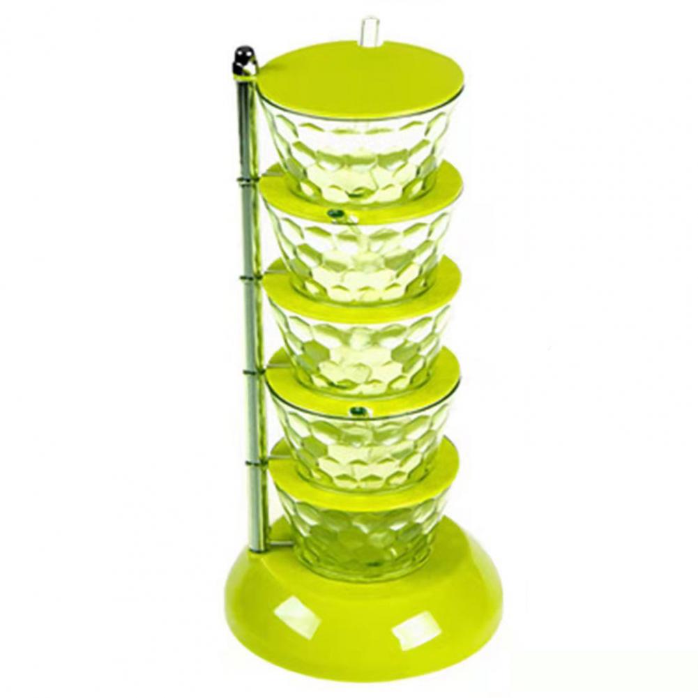 

Многослойный набор для приправ, коробка для домашнего хозяйства, вращающаяся, чтобы взять банку для приправ, кухонный ящик для хранения приправ 5 layers зелёный