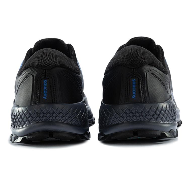 SAUCONY Fabric Cushioning Abrasion Resistant Breathable Support Low Top Running Shoes Men's Black Blue S20541-2
