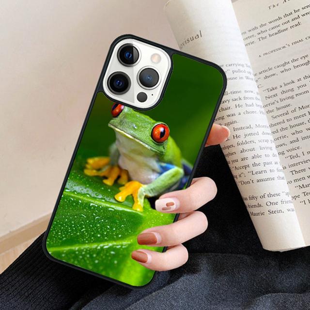 Blue Frog Tropical Rain Forest Phone Case Back Cover for iPhone 17 Air 16 15 14 13 11 12 Pro Max Plus Fundas