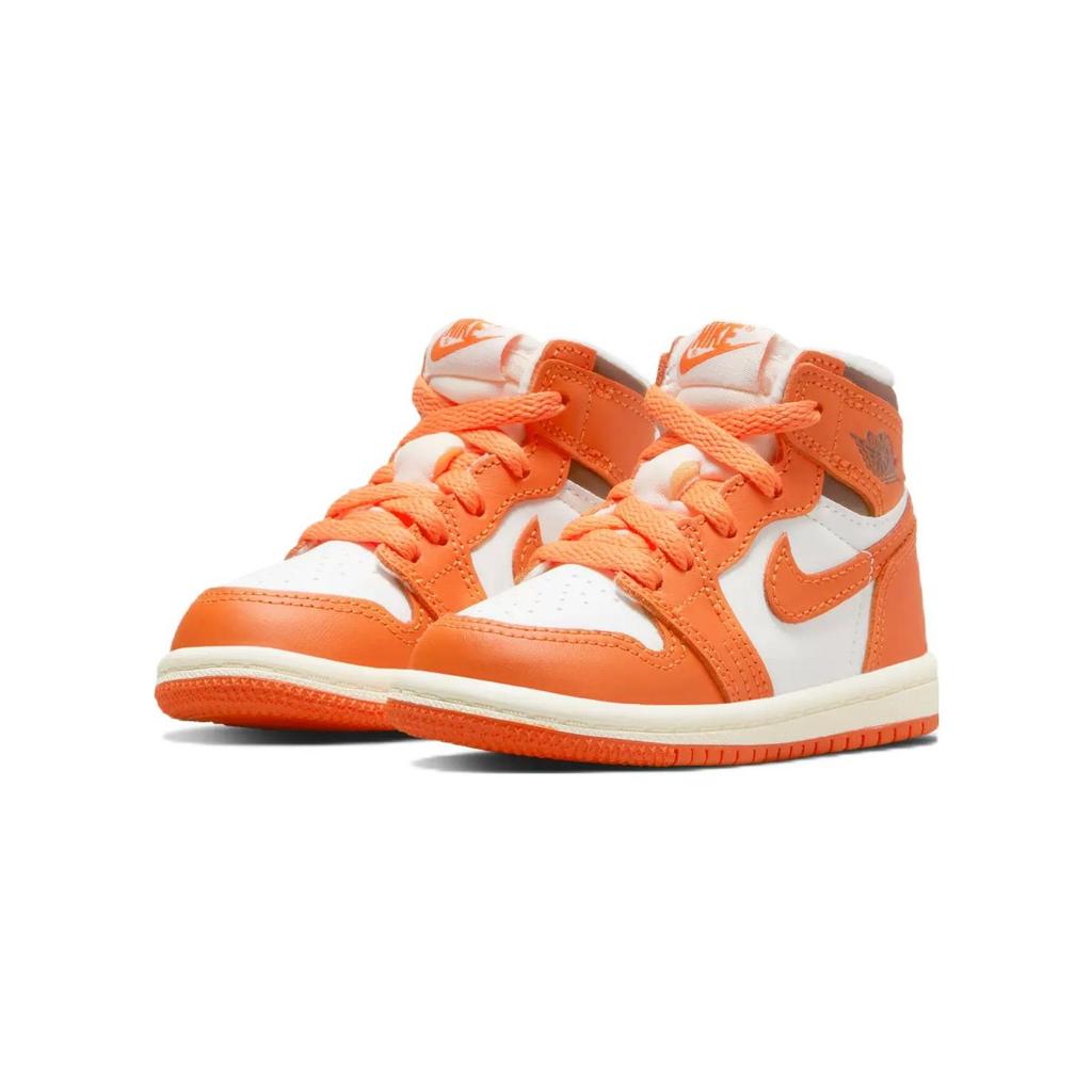 Air Jordan 1 High OG TD Starfish Sneakers da Bambino Arancione Bianco Cacao-Wow CU0450-101