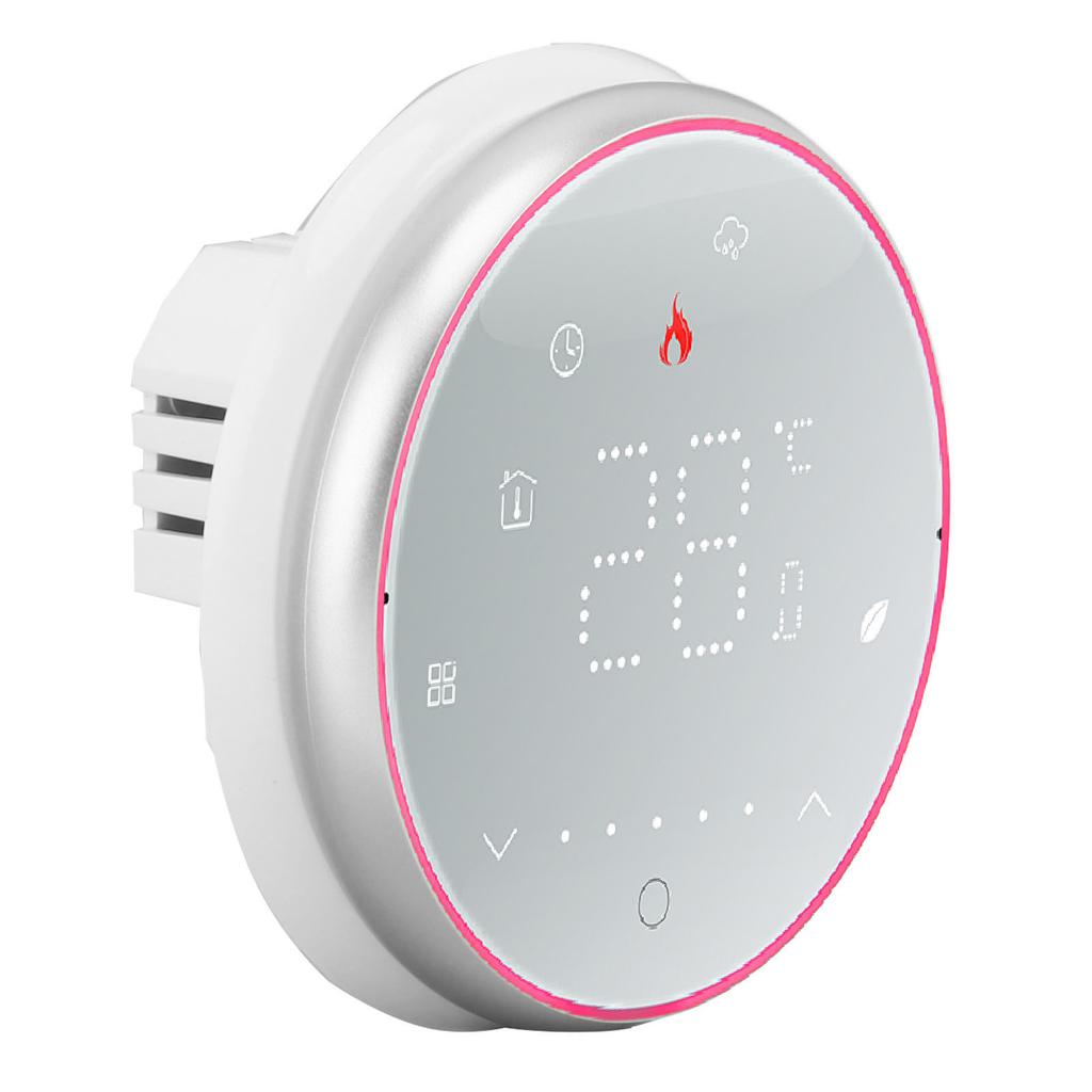 Smart Thermostat 1 Week Programmable LED Display Recessed Round Digital Thermostat AC95‑240V for Water Heating System