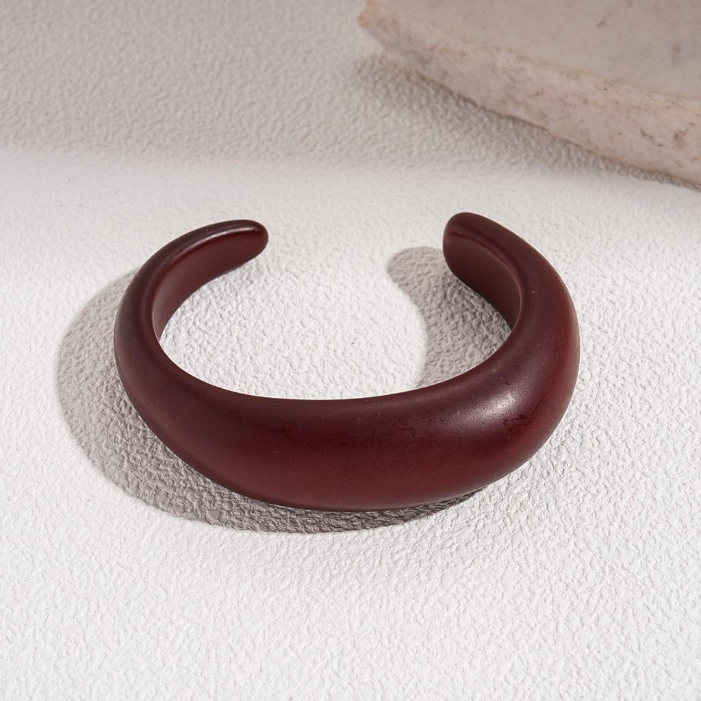 DIEZI 8 Style Vintage Simple Cuff Bangles Fashion Hip Hop Geometric Brown Acrylic Resin Wide Bangles Bracelet Women Men Jewelry