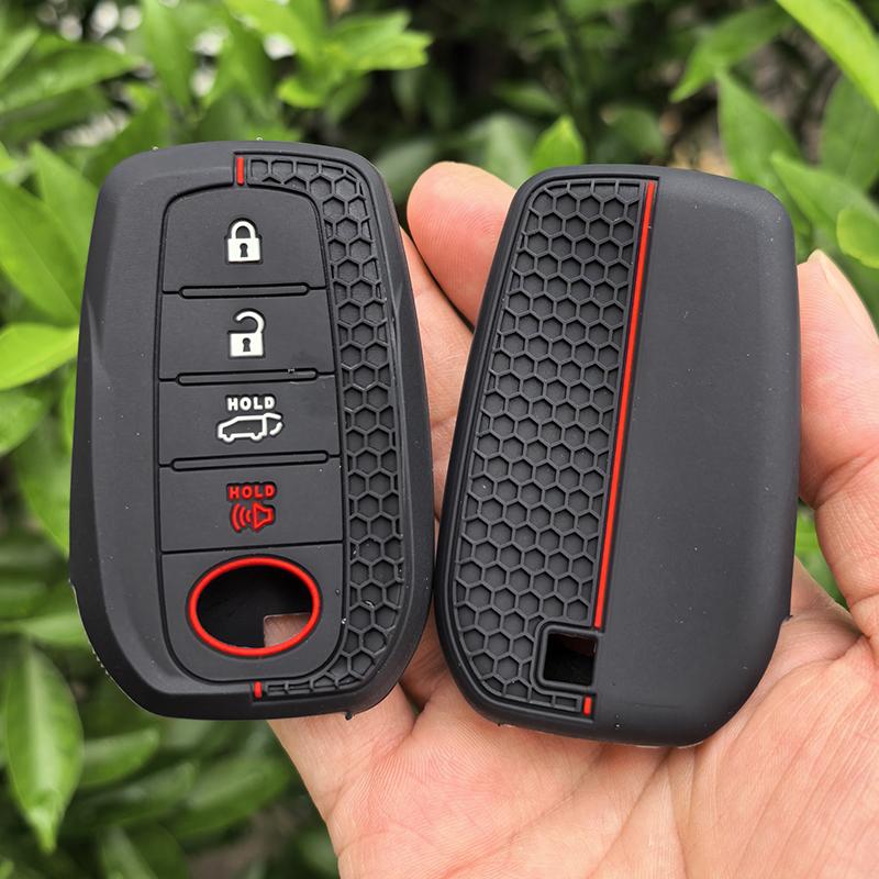 4 Button Silicone Car Remote Car Key Case Cover For Toyota Chr Hilux Fortuner Land Cruiser 200 Camry Corolla Crown Rav4 Highland