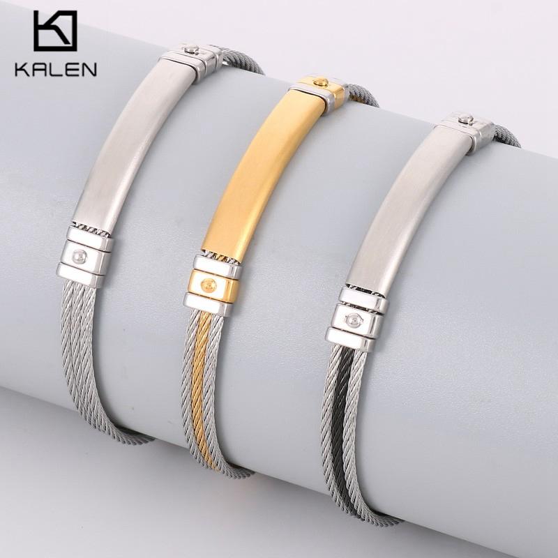 6mm Stainless Steel Three Wire Mesh Chain Bracelet for Men Women Silver&Gold Color Punk DIY Name Fashion Jewelry Gift
