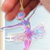 Sparkling Ballerina Christmas Ornament 2D Acrylic Hanging Decor for Tree Car Mirror Home Display Festive Dance Figure