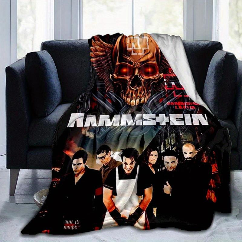 1pc Rammstein-Inspired Home Decor: Cozy Flannel Blanket, Perfect Gift for Bedroom, Living Room, Travel, Camping, Car, Beach, Office Naps, Ideal Sofa T