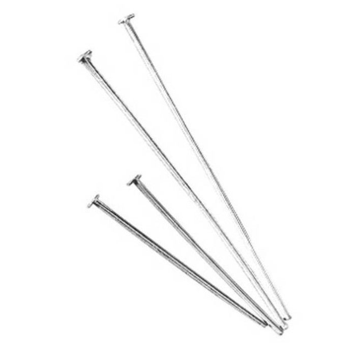 41 Mm Headed Rod Silver 10 Pieces