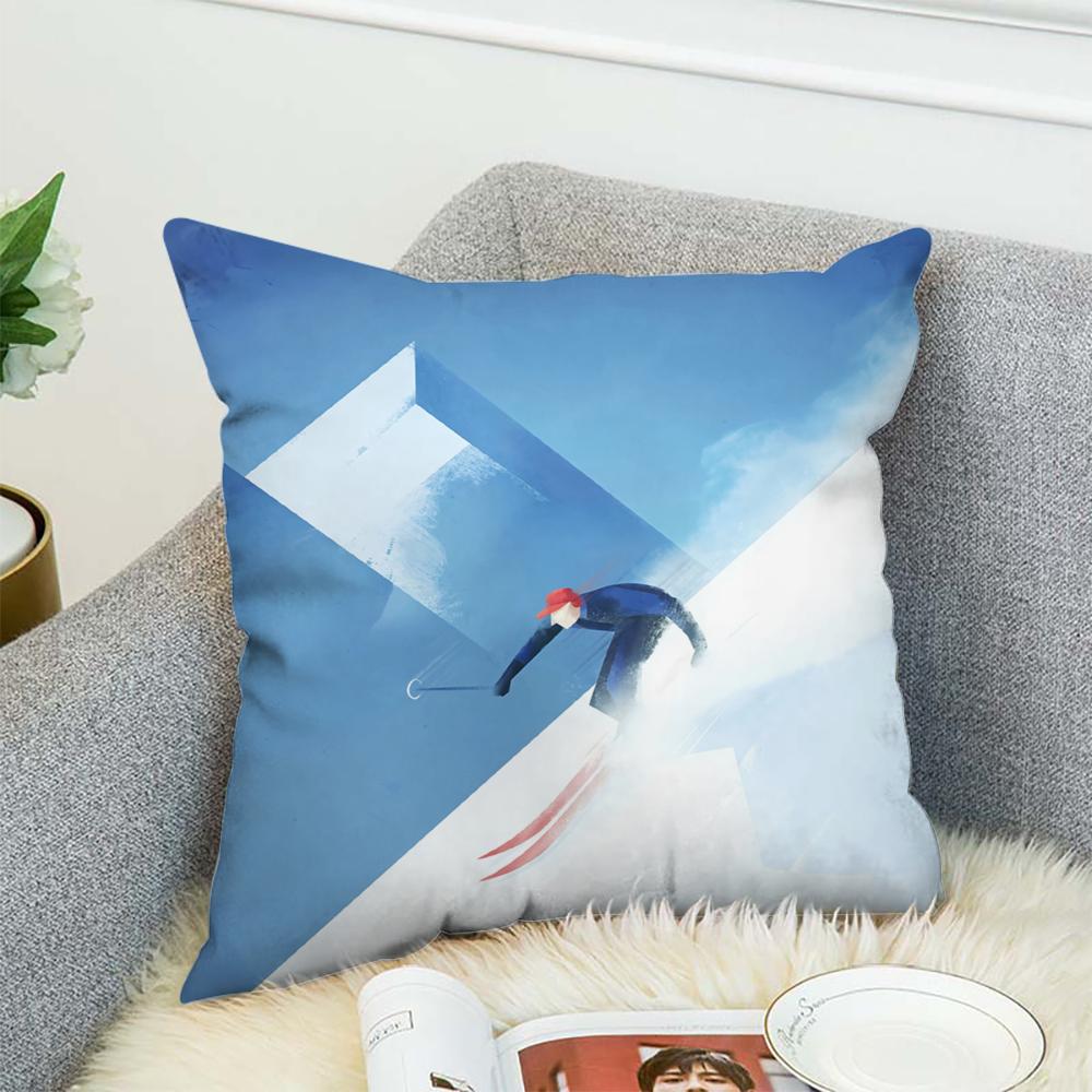 H-Henry Art Pillow Case For Car Sofa Decorative Home Double-sided Print Plush Square Throw Pillow Cushion Cover