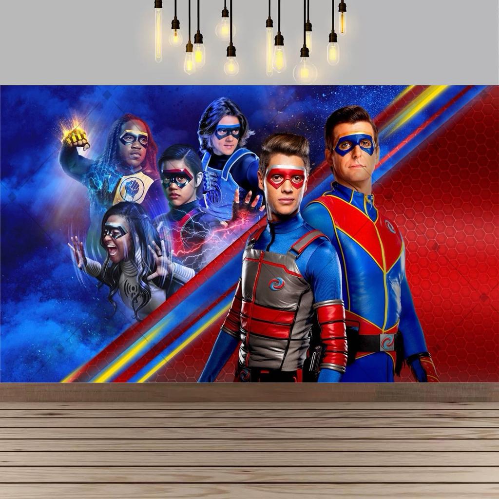 Superhero HenryDangers Birthday Party Background Kids Photography Banner Boys Birthday Party Decoration, Photo Booth Props148