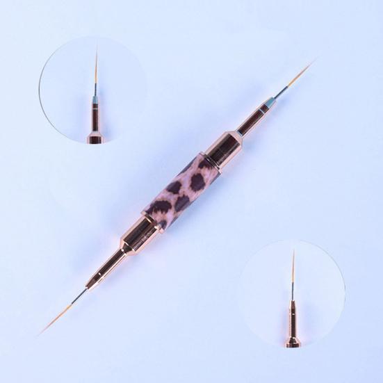 Dual-Use Nail Brush Pen Fiber Bristles Metal Body Multifunctional Nail Pen for Sculpting And UV Nail Art