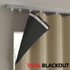 1Pcs Full Blackout Partition Blackout Curtain Polyester Fabric High Shading Protection Window Door Curtain Beige