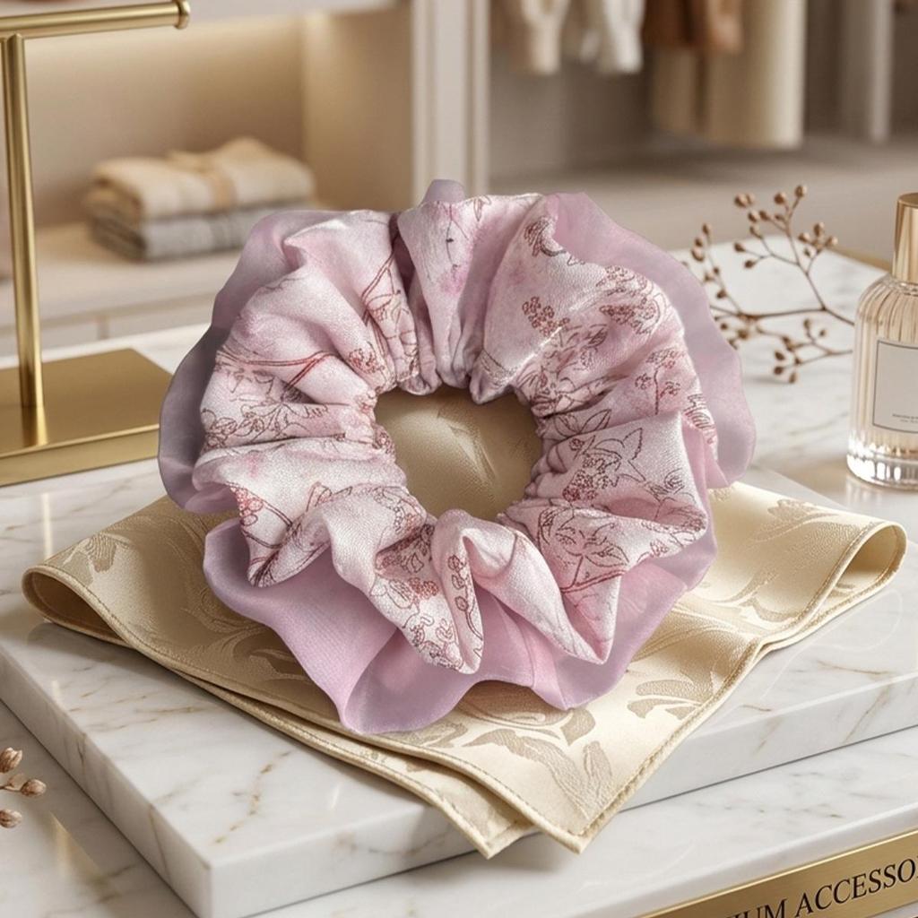 Luxurious Pink Floral Pearl & Rhinestone Pleated Headband - Exquisite Elevated Hair Accessory